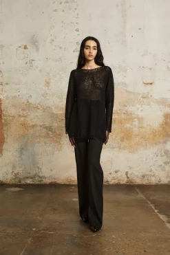Bowie, black high-waisted pants
