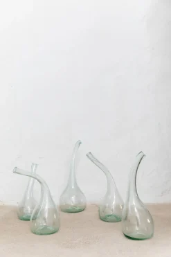 Calabaza, jarrón de vidrio soplado verde