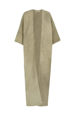 Cali, fade green linen coat