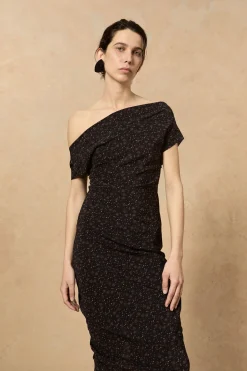 Camaron, vestido en seda stretch hedy print