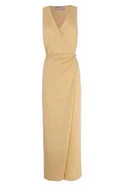 Canton, vestido cruzado de punto vainilla