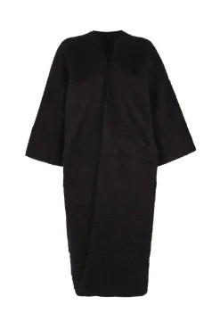 Ciel, long black mohair jacket