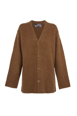 Circ, cardigan de baby alpaca y seda tabaco