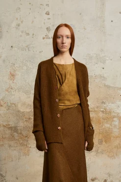 Circ, cardigan de baby alpaca y seda tabaco