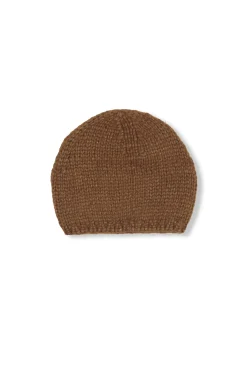 Circ, gorro de punto baby alpaca y seda tabaco