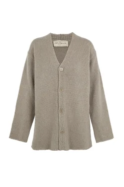 Circ, gray baby alpaca and silk cardigan