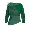 Collage, green patchwork top