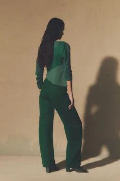 Collage, green patchwork top