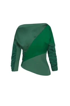 Collage, green patchwork top