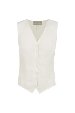 Costa, ivory linen vest