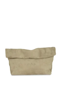 Delhi L, clutch grande de cuero verde musgo