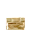 Delhi S, clutch en cuero dorado