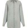 Dennis, camisa oversize de ramio azul cielo