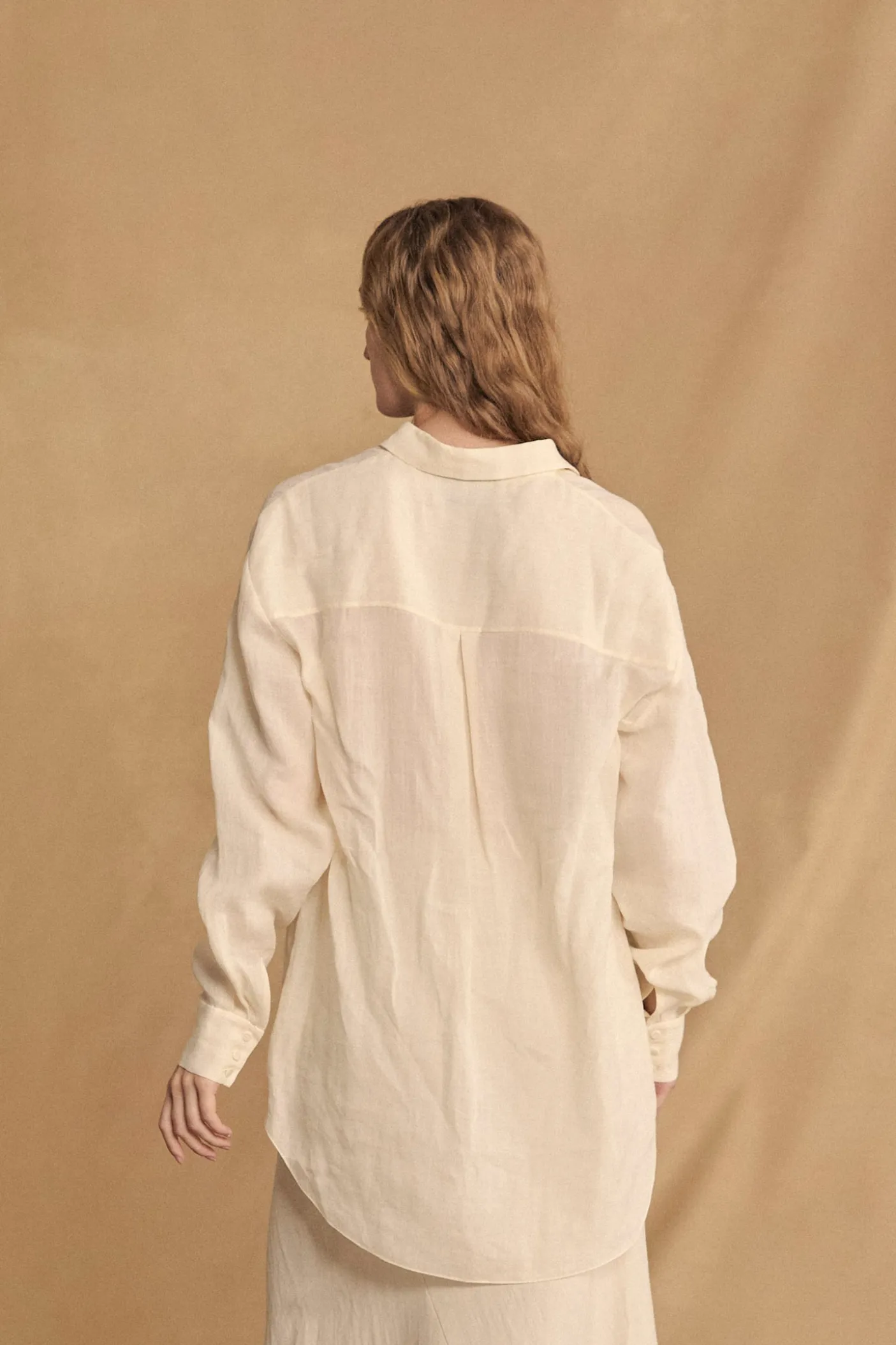 Dennis, camisa oversize de ramio marfil