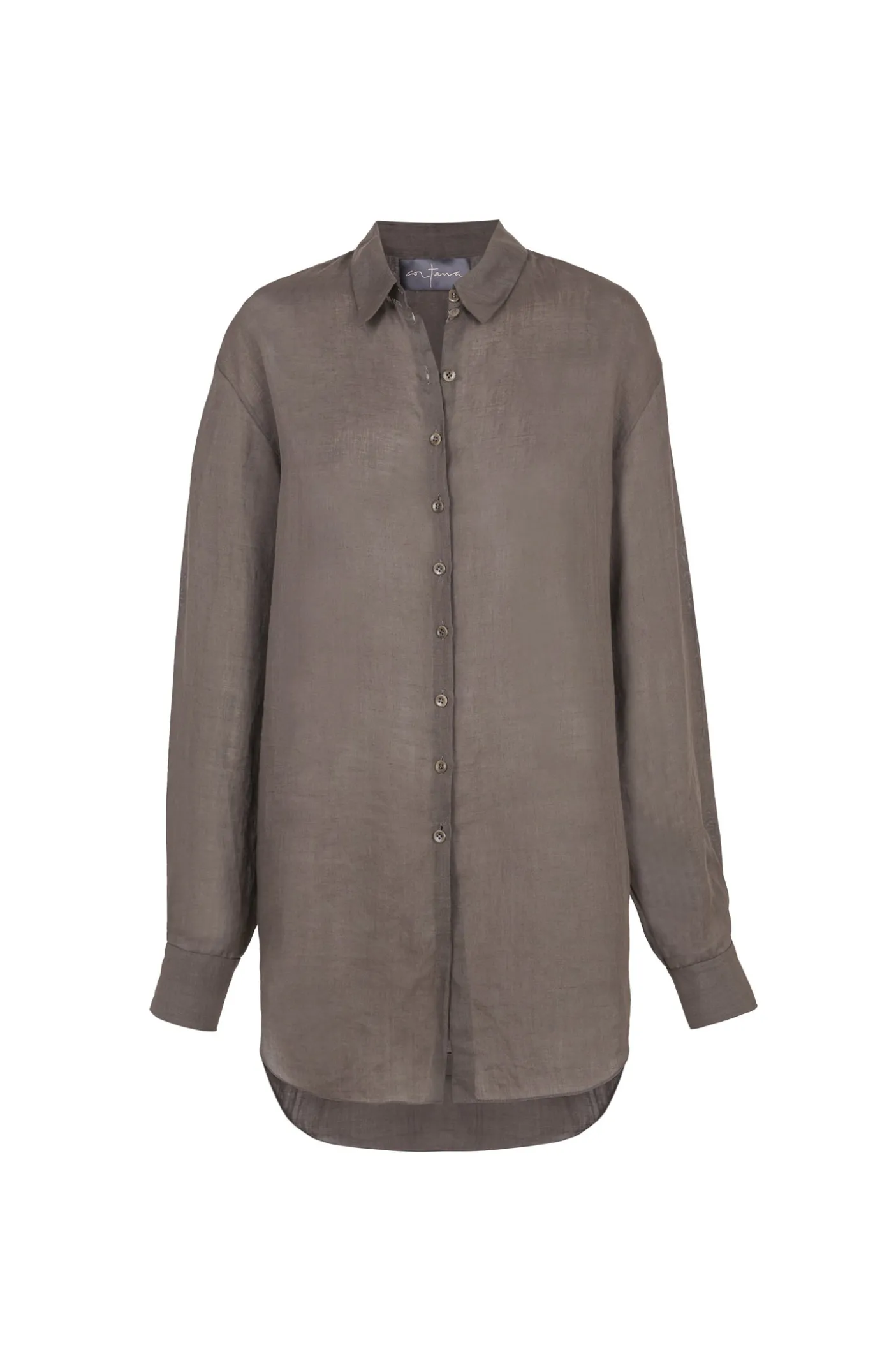 Dennis, camisa oversize en ramio castaña