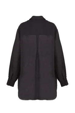 Dennis, camisa oversize en ramio negro