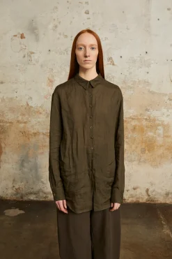 Dennis, camisa oversize en ramio negro