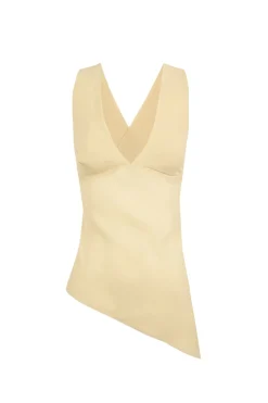 Dora, beige silk georgette top