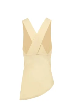 Dora, beige silk georgette top