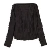Epica, silk top with a feathered effect