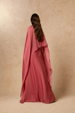 Farah, convertible dress in pink silk
