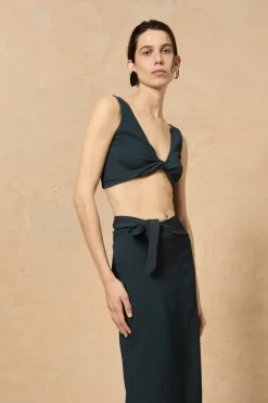 Fiona, crop top azul