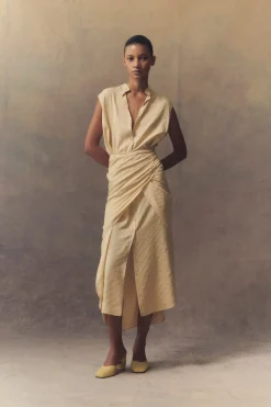 Frances, dress in vanilla silk