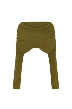 Georgia, moss green silk jacket