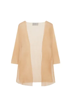 Giulia, chaqueta en punto de seda melocotón