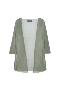 Giulia, chaqueta en punto de seda aqua