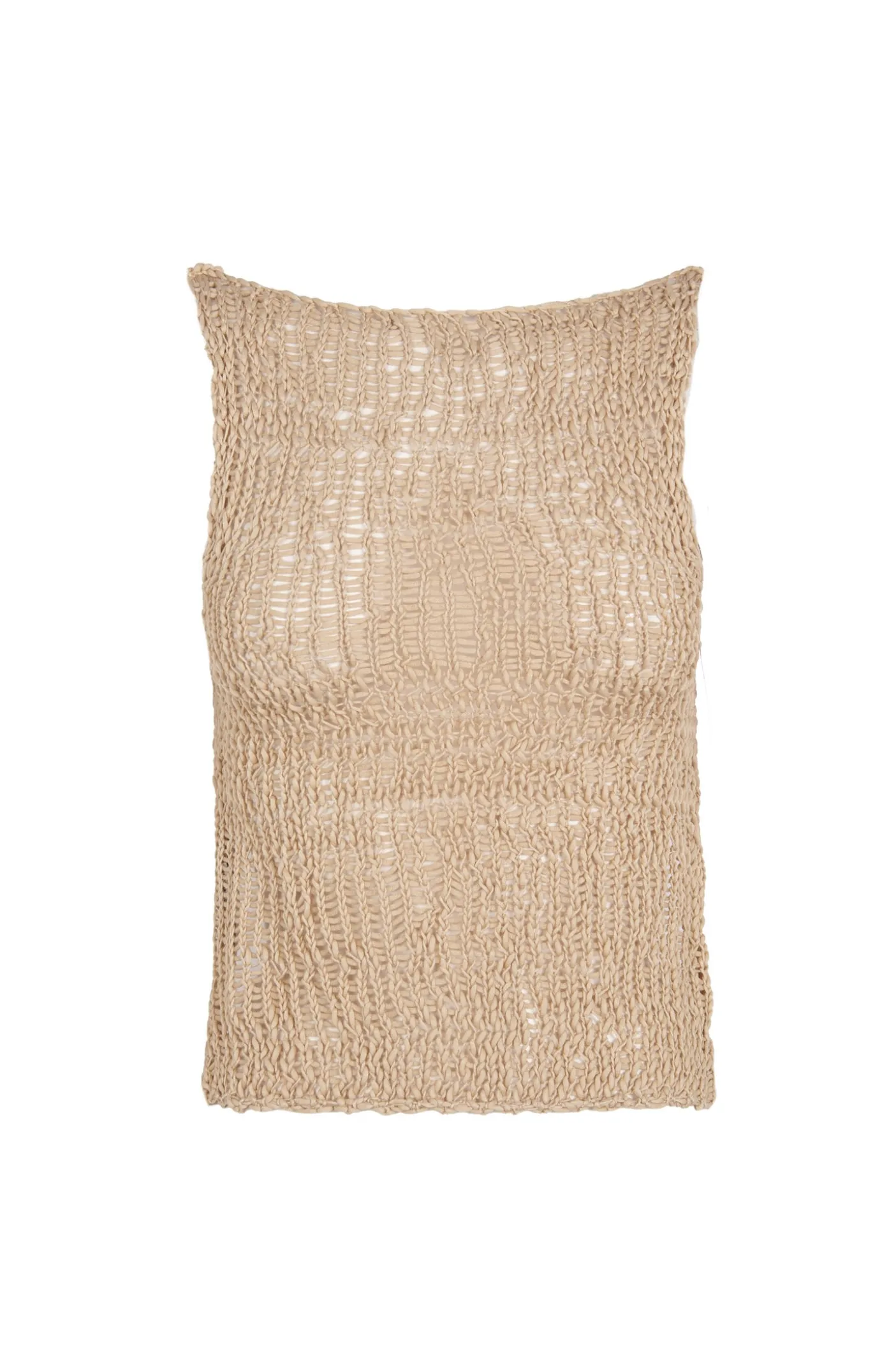 Hanami, beige cotton knit top