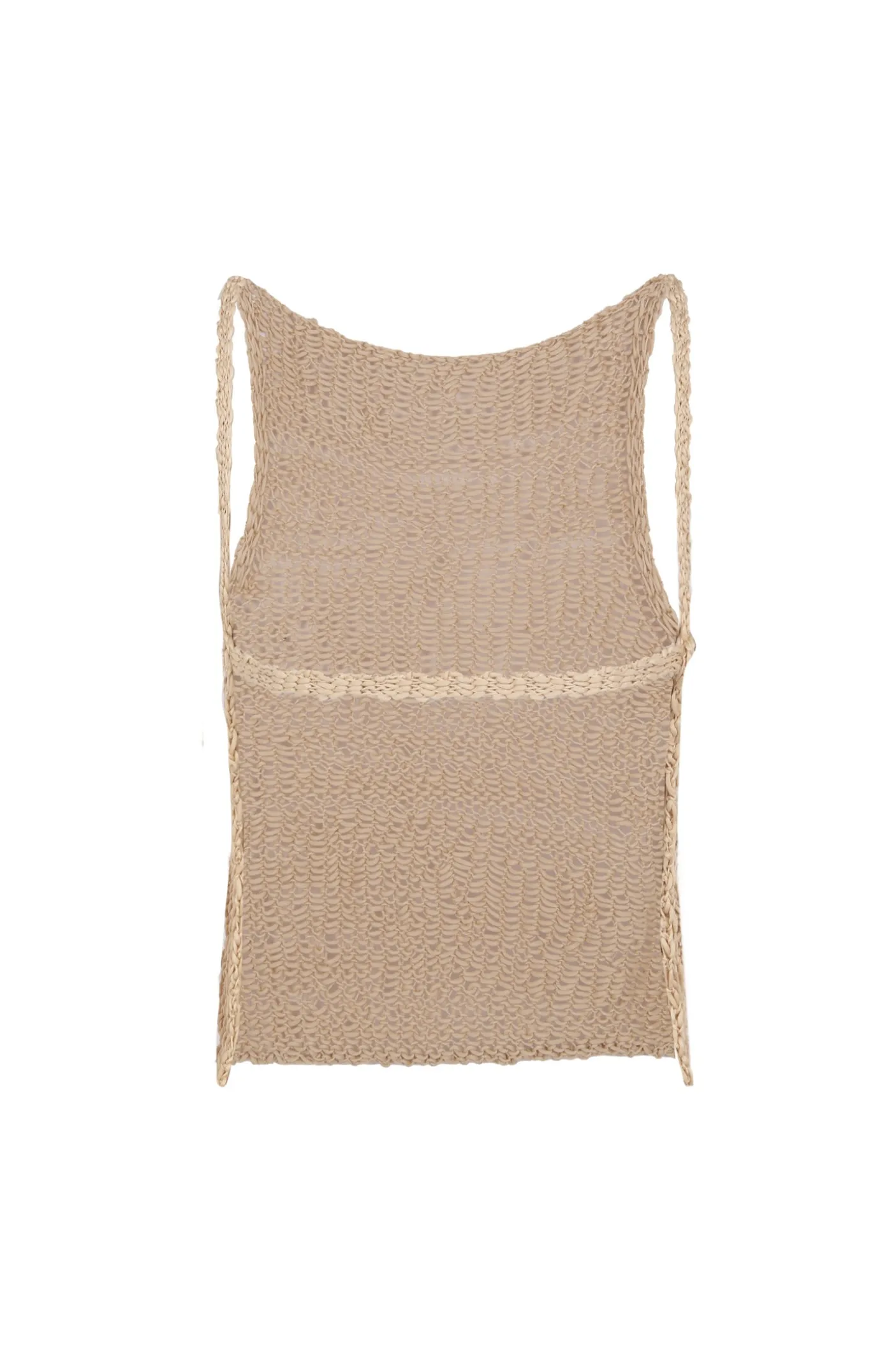 Hanami, beige cotton knit top