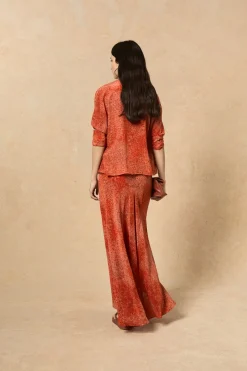 Ingrid, granada print silk blouse