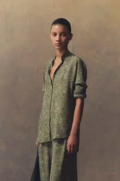 Irina, printed silk shirt