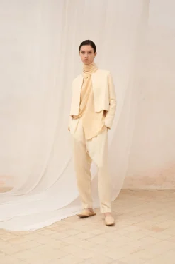 Jackie, ivory yak wool pants