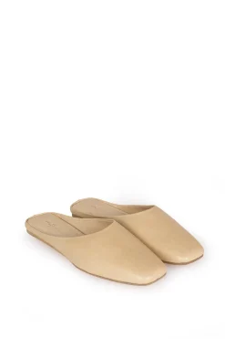 Jackie, mule en cuero beige