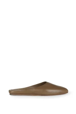 Jackie, mule en cuero verde kaki