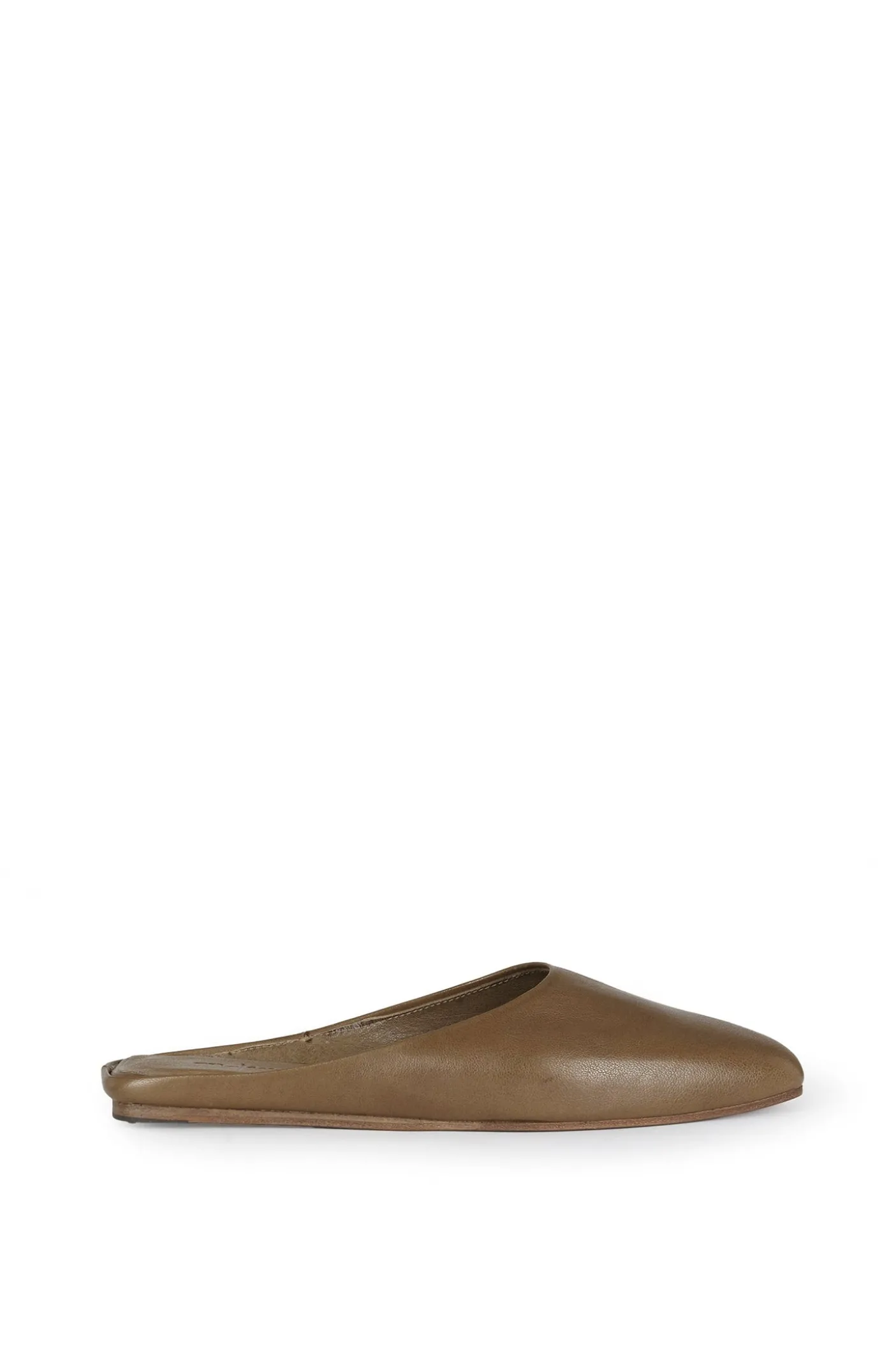 Jackie, mule en cuero verde kaki