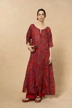 Janis, indira print dress in ramie