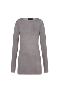 Jen, top en lana virgen gris