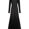 Jenna, black virgin wool dress