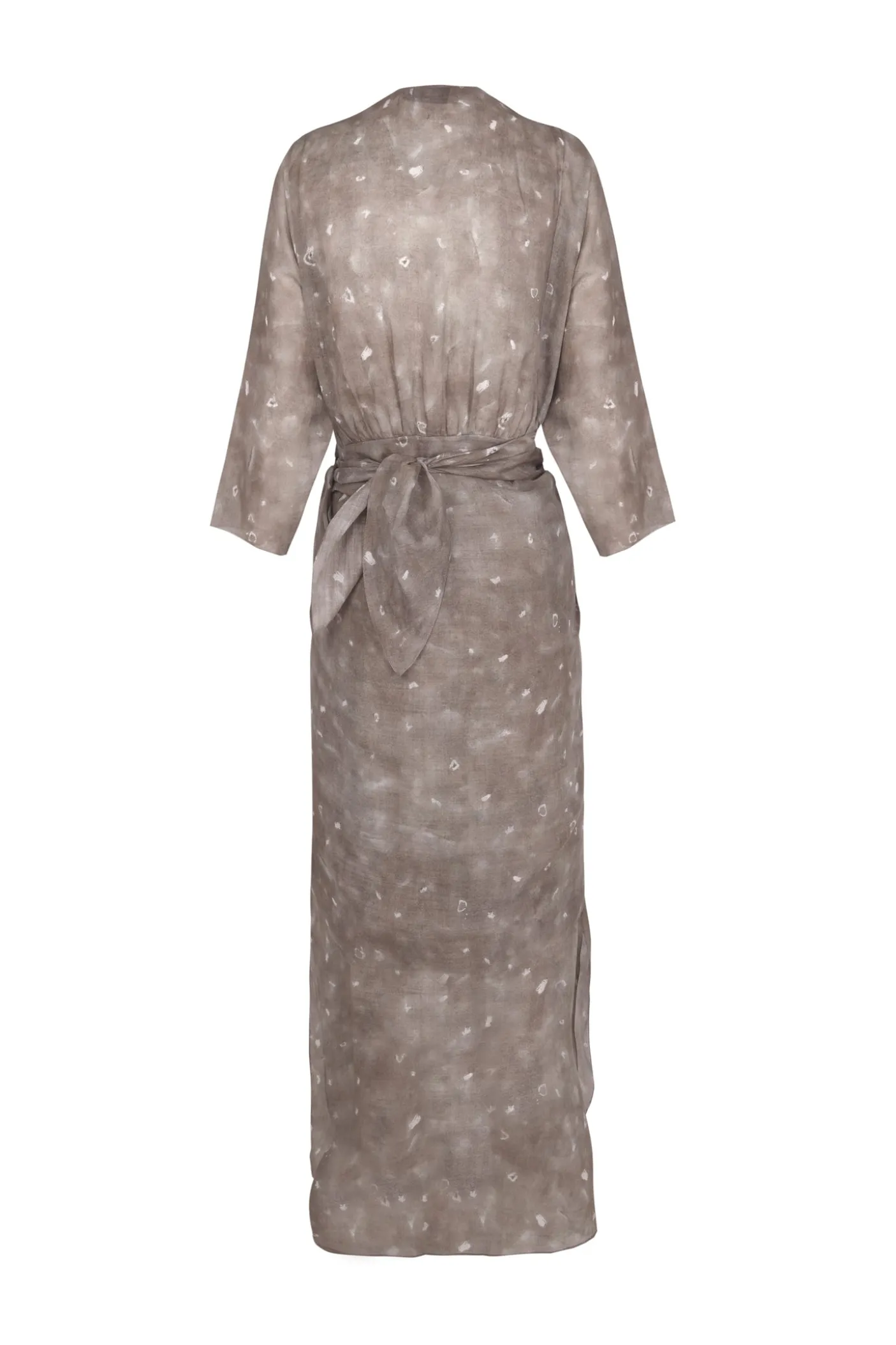 Jill, ayaz print midi ramie dress