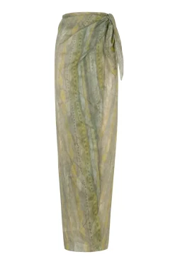 Jill, printed ramie sarong skirt