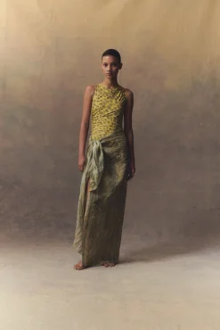 Jill, printed ramie sarong skirt