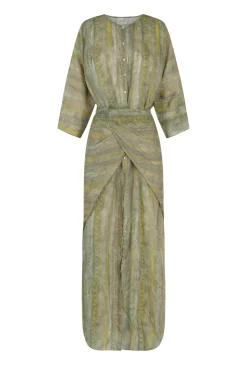 Jill, vestido midi en ramio estampado
