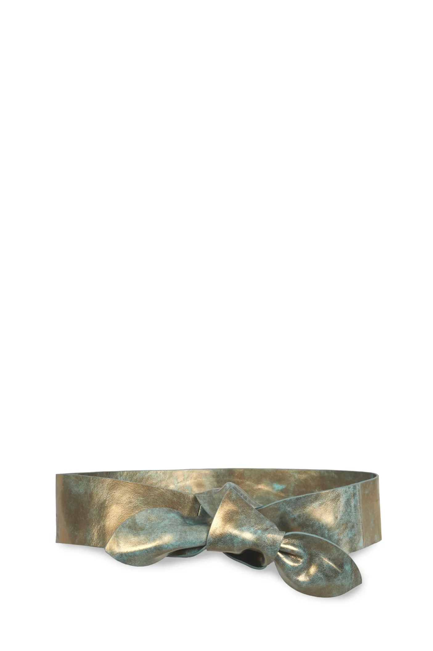 Jin 6, cinturon anudado de cuero bronce turquesa