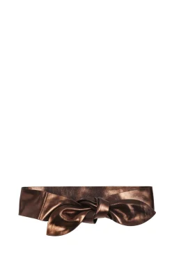 Jin 6, cinturon anudado de cuero bronce oscuro
