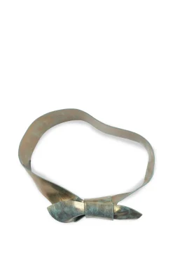 Jin 6, cinturon anudado de cuero bronce turquesa