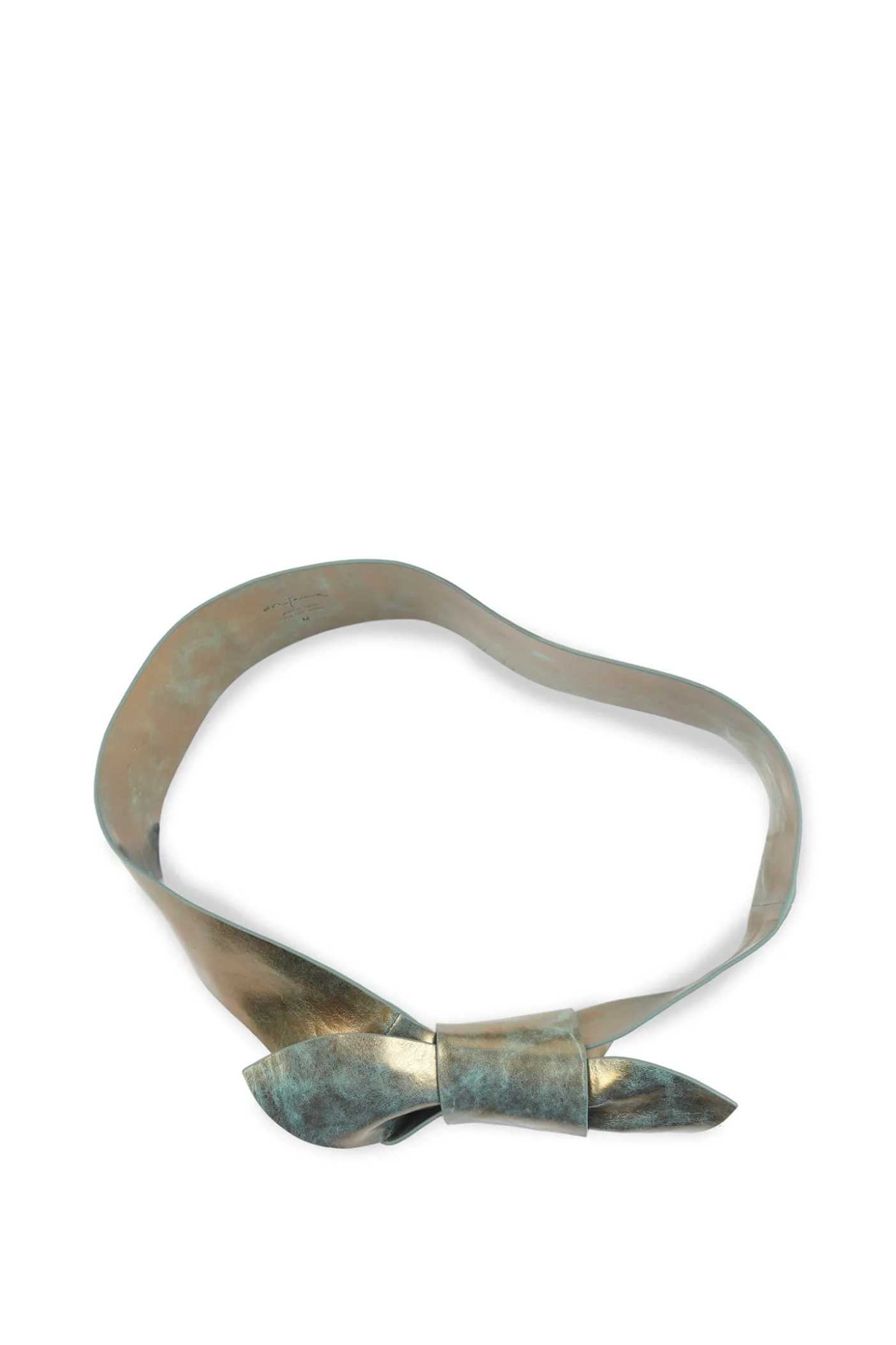 Jin 6, cinturon anudado de cuero bronce turquesa