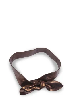 Jin 6, cinturon anudado de cuero bronce oscuro